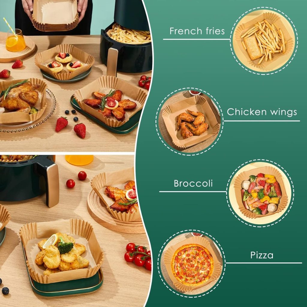 Air Fryer Parchment Paper Liners – Non-Stick, Oil-Proof & Heat-Resistant