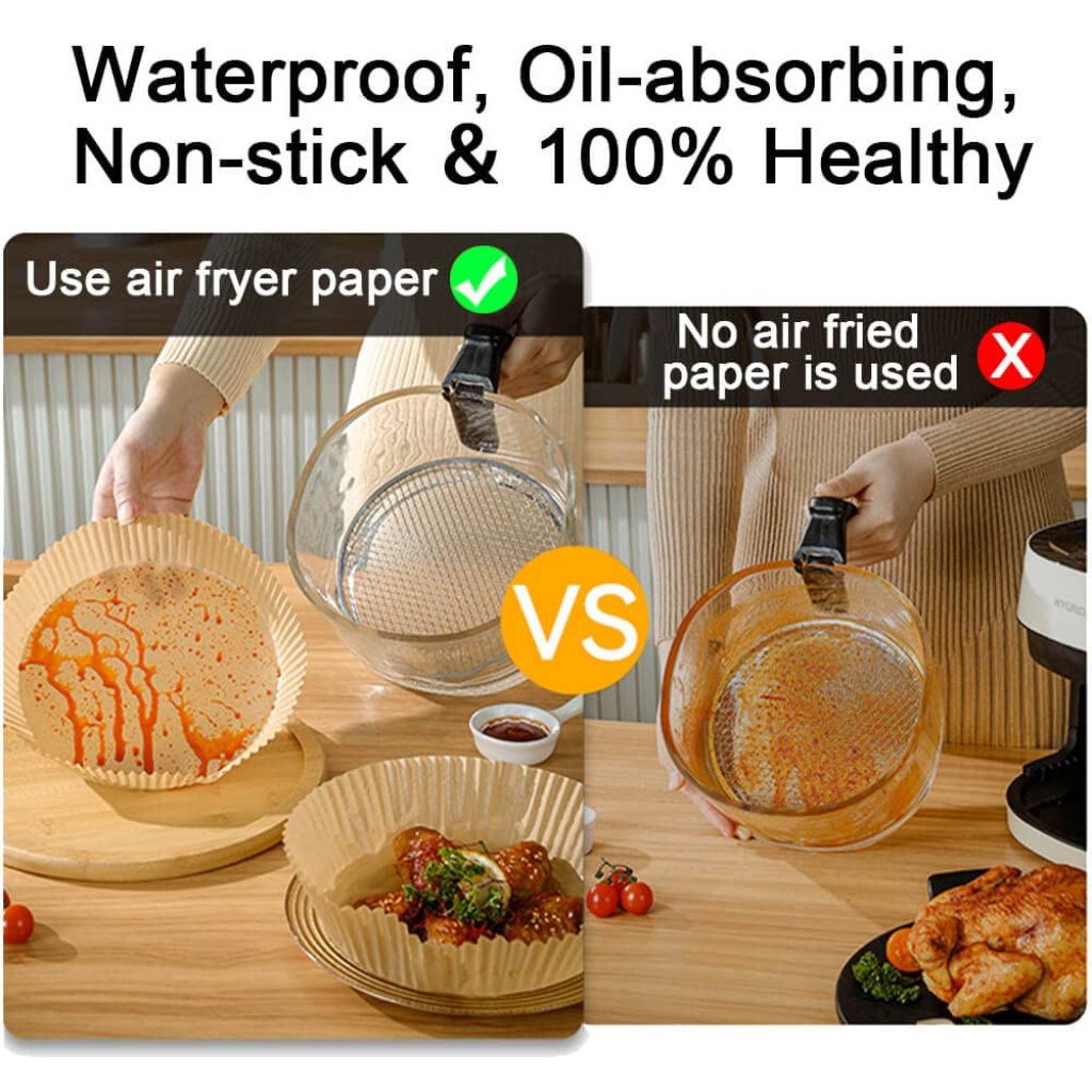 Air Fryer Parchment Paper Liners (Round) – Non-Stick, Disposable Baking Sheets