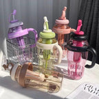 1300ml Ice Cream Water Tumbler – BPA-Free Bottle with Straw & Handle