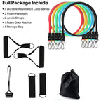 Premium 11-Piece Stackable Resistance Bands Set (110 lbs).
