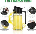 2-in-1 Oil Spray Bottle – Glass Oil Dispenser with Sprayer & Pourer
