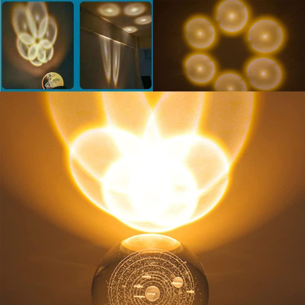 3D Crystal Ball Night Lamp – Galaxy Moon Planet LED Decor Light