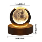3D Crystal Ball Night Lamp – Galaxy Moon Planet LED Decor Light