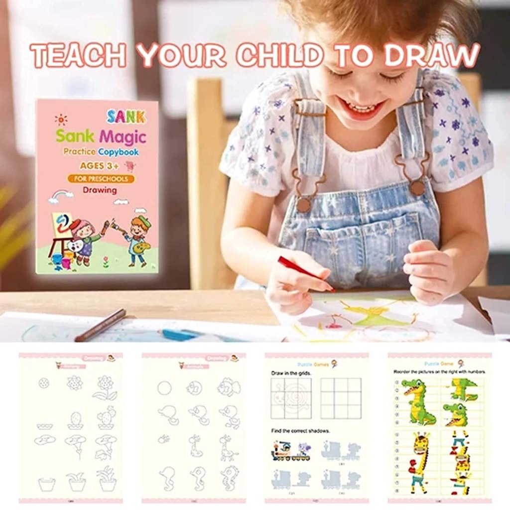 Magic Reusable Handwriting Copybook for Kids – Calligraphy Practice Set