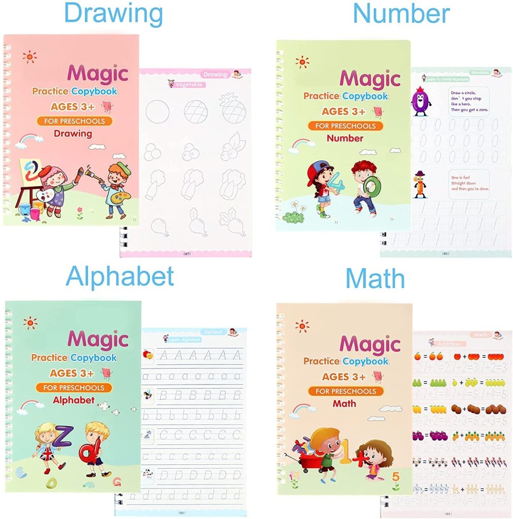 Magic Reusable Handwriting Copybook for Kids – Calligraphy Practice Set