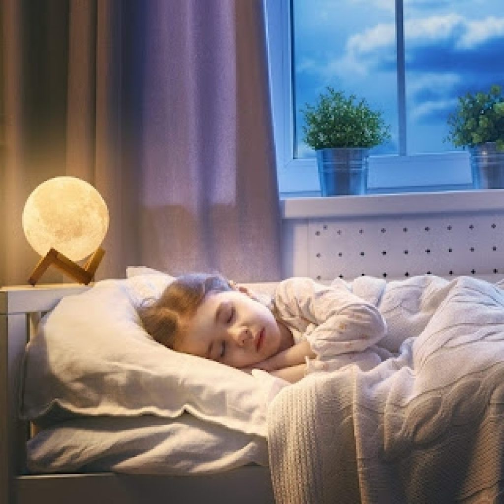 7-Colour 3D Moon Night Lamp – Touch Control LED Moon Light with Wooden Stand