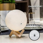 7-Colour 3D Moon Night Lamp – Touch Control LED Moon Light with Wooden Stand