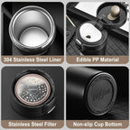 300ml Stainless Steel Coffee Mug Thermos – Hot & Cold Travel Flask with Sipper Lid