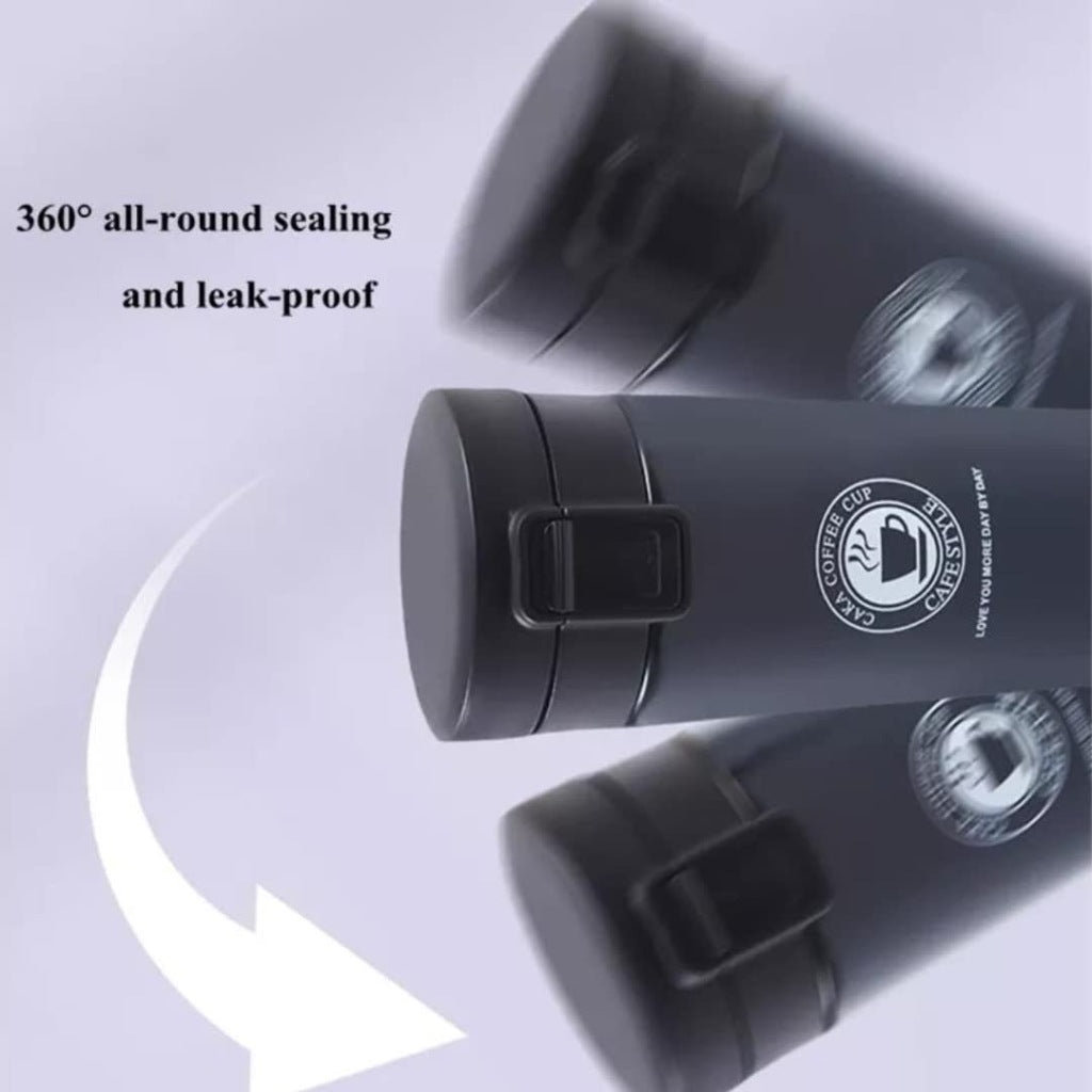 300ml Stainless Steel Coffee Mug Thermos – Hot & Cold Travel Flask with Sipper Lid