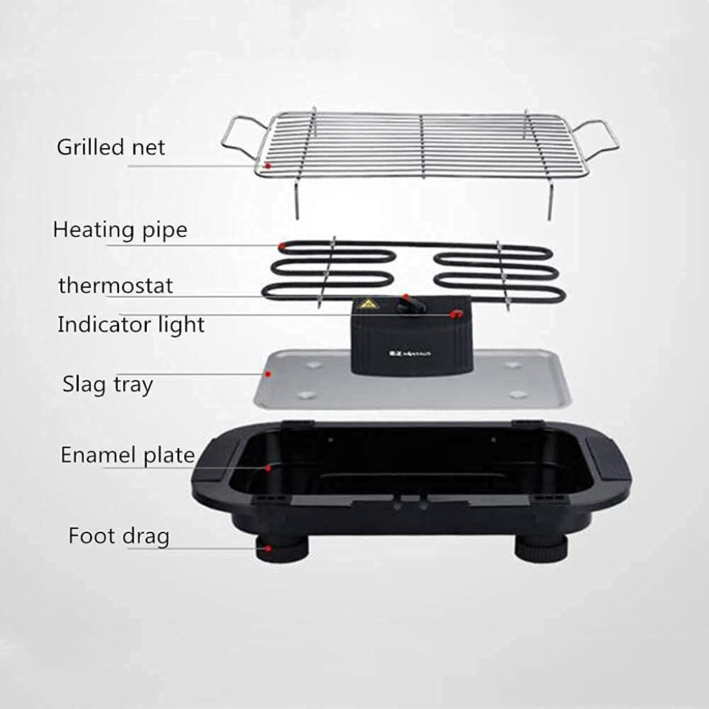 Electric BBQ Grill – Smokeless Indoor & Outdoor Barbecue for Home