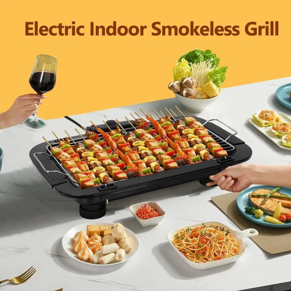 Electric BBQ Grill – Smokeless Indoor & Outdoor Barbecue for Home