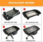 Electric BBQ Grill – Smokeless Indoor & Outdoor Barbecue for Home