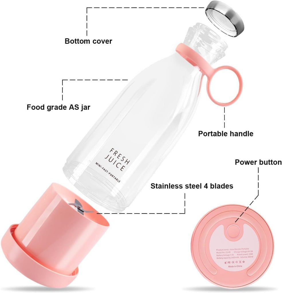 Mini Portable Bottle Juicer – USB Rechargeable Blender