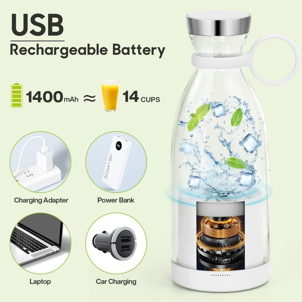 Mini Portable Bottle Juicer – USB Rechargeable Blender