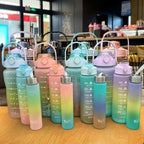 Motivational Time Marker Water Bottle – BPA-Free Triton Sipper with Straw