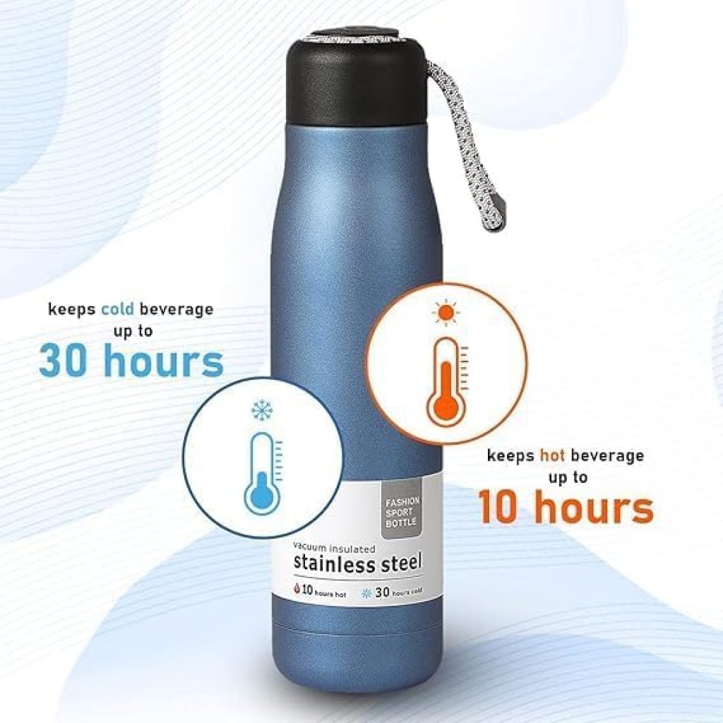 Stainless Steel Vacuum Insulated Water Bottle – 500ml Hot & Cold Flask