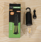 Solar & USB-C Rechargeable Camping Bulb – Vintage Filament LED Hanging Light