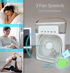 Portable USB Mini Air Cooler Fan with LED Lights & Water Tank