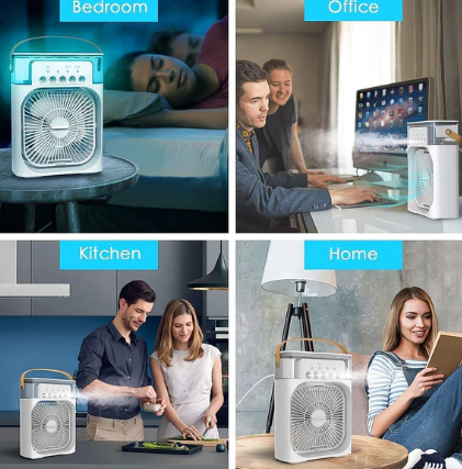 Portable USB Mini Air Cooler Fan with LED Lights & Water Tank