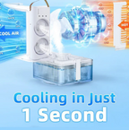 3-in-1 Humidifier Fan with Triple Spray Heads, Dual Motor & 120° Rotation