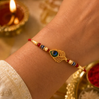 Peacock Rakhi – Handcrafted Beaded Raksha Bandhan Gift for Brother