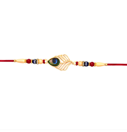 Peacock Rakhi – Handcrafted Beaded Raksha Bandhan Gift for Brother