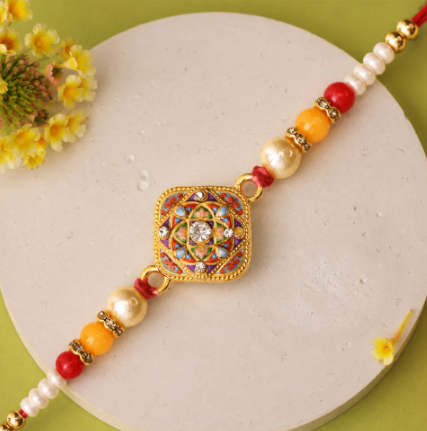 Mandala Rakhi – Handcrafted Square Design Raksha Bandhan Gift for Brother