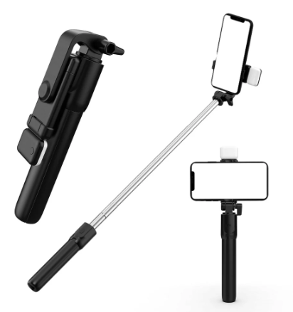 3-in-1 Selfie Stick Tripod with LED Fill Light & Bluetooth Remote