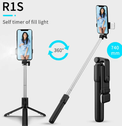 3-in-1 Selfie Stick Tripod with LED Fill Light & Bluetooth Remote