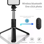 3-in-1 Selfie Stick Tripod with LED Fill Light & Bluetooth Remote