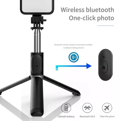 3-in-1 Selfie Stick Tripod with LED Fill Light & Bluetooth Remote