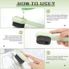 Liquid Dispenser Shoe Cleaning Brush – 360° Soft Bristle Scrubber with Soap Dispenser