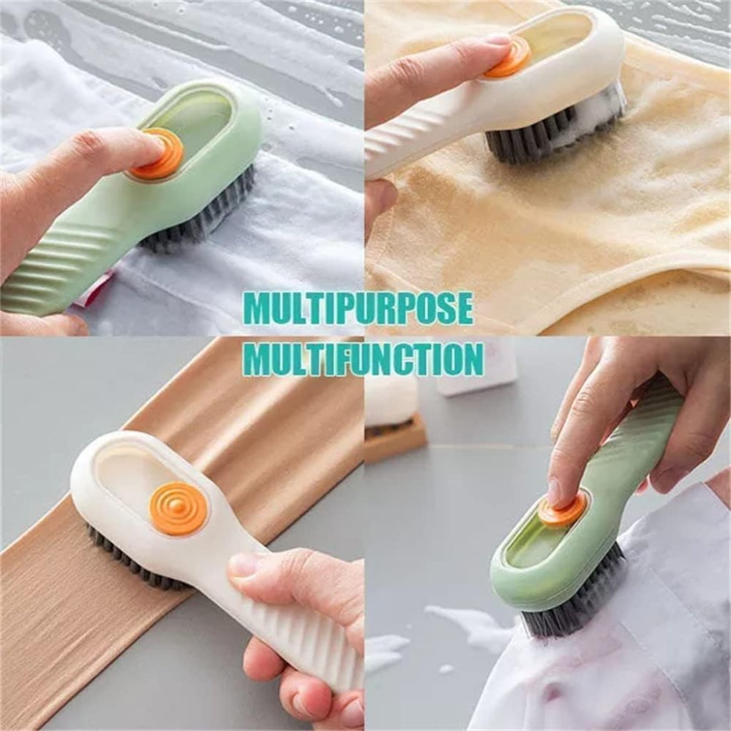 Liquid Dispenser Shoe Cleaning Brush – 360° Soft Bristle Scrubber with Soap Dispenser