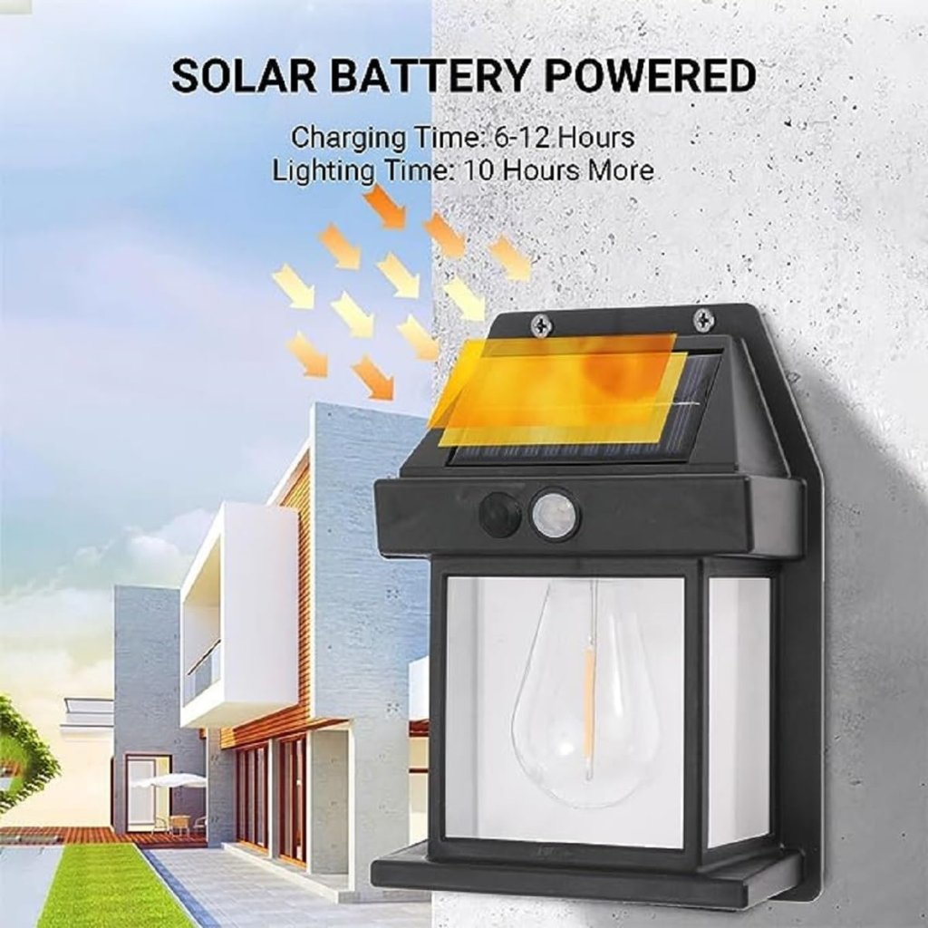 Solar LED Filament Wall Light – Waterproof Outdoor Fence & Deck Lamp