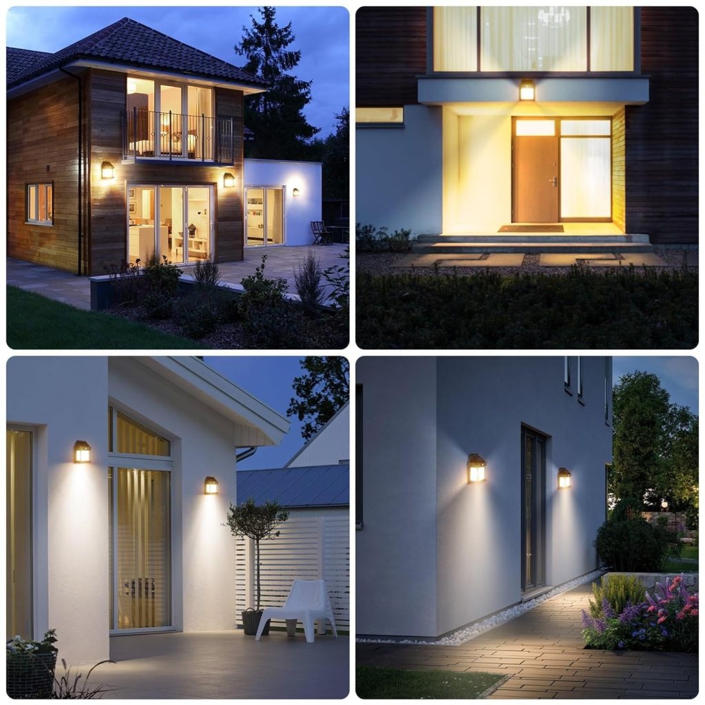 Solar LED Filament Wall Light – Waterproof Outdoor Fence & Deck Lamp