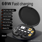 60W Fast Charging Travel Data Cable Set – 7-in-1 Charging Kit