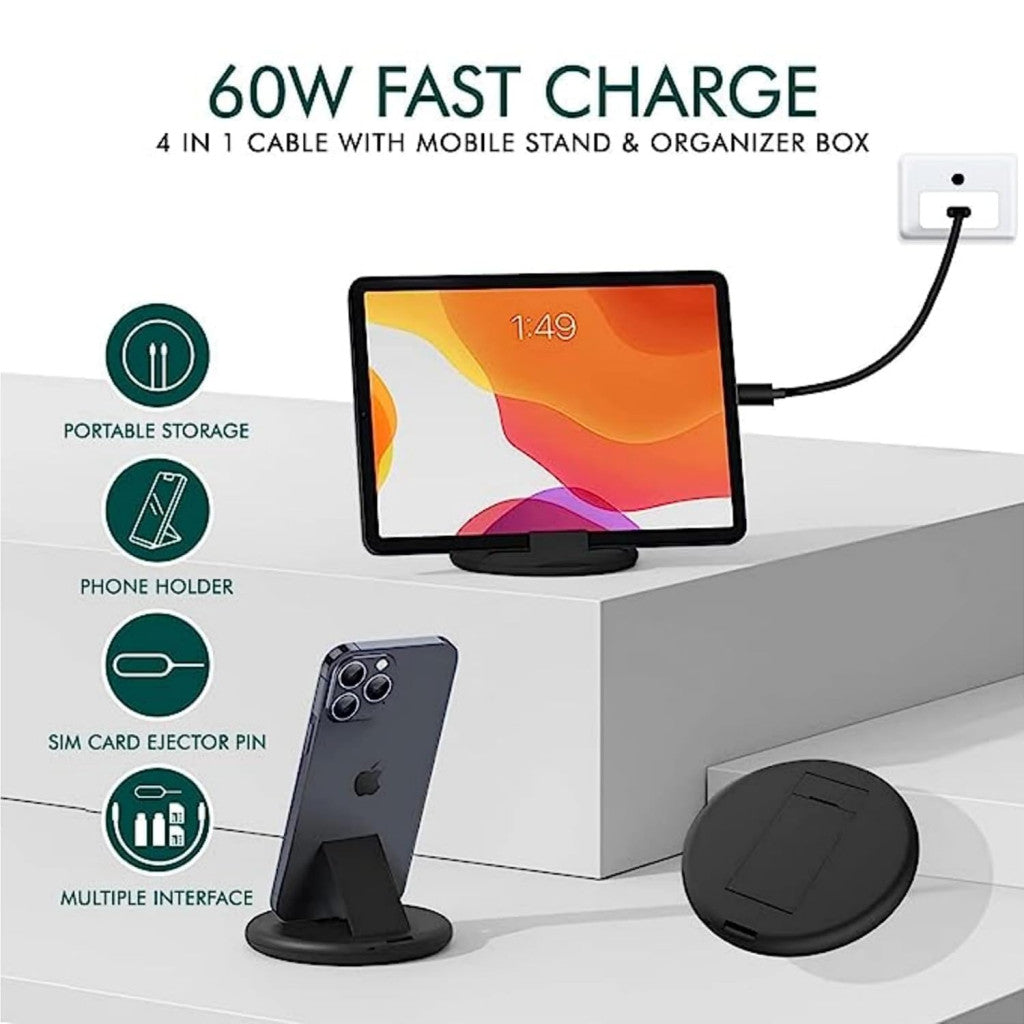 60W Fast Charging Travel Data Cable Set – 7-in-1 Charging Kit