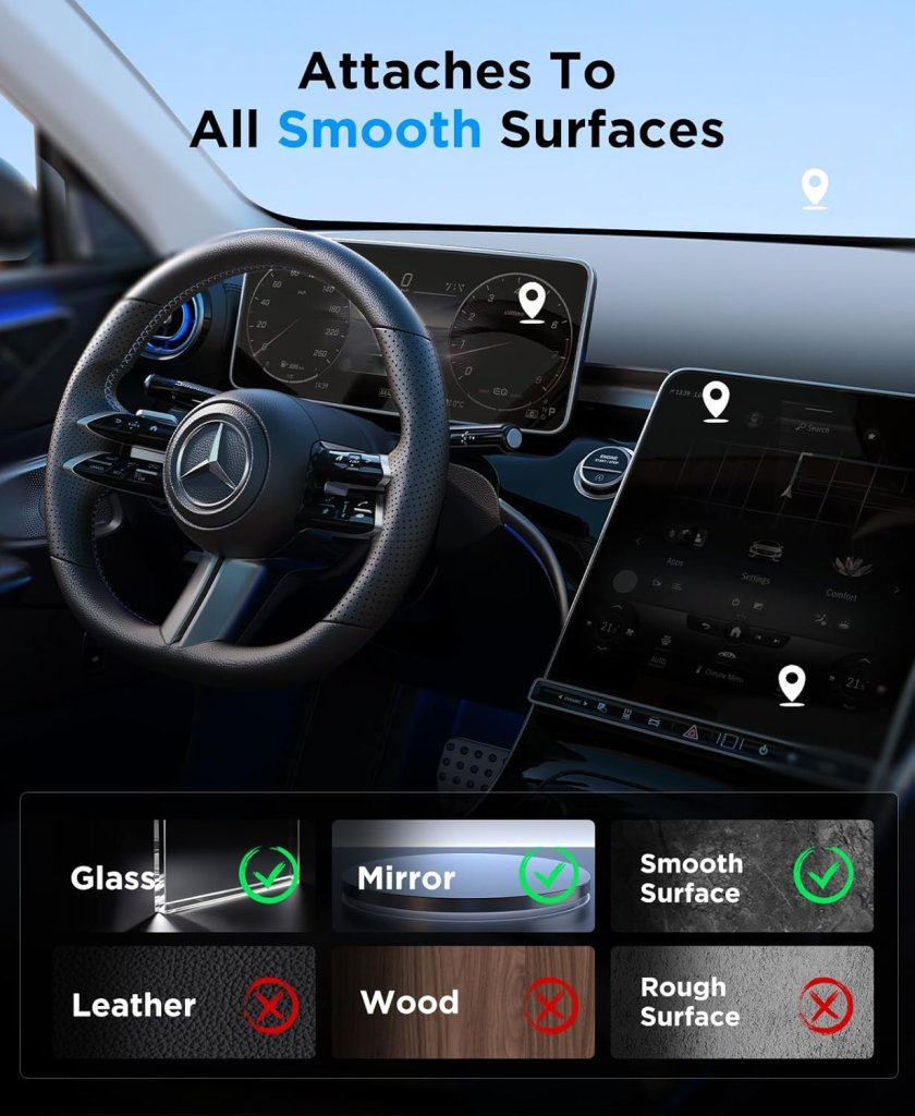 Vacuum Magnetic Car Phone Holder – 360° Rotating Mount