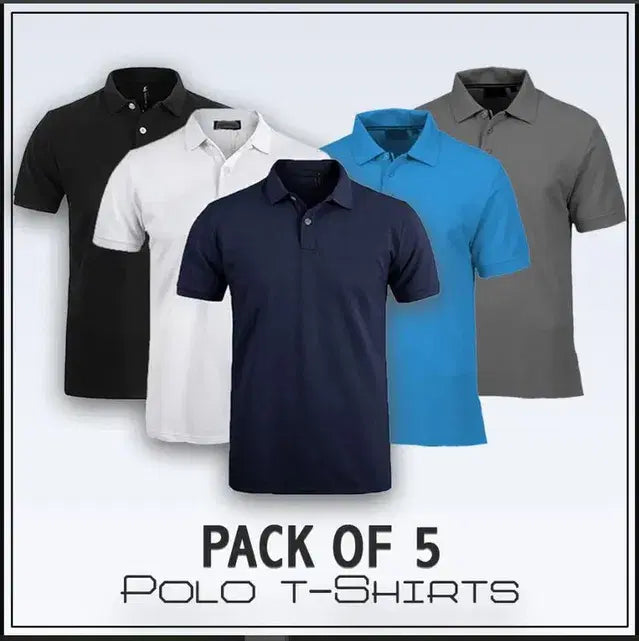 Premium Men's Polo Shirt Bundle (Pack of 5)