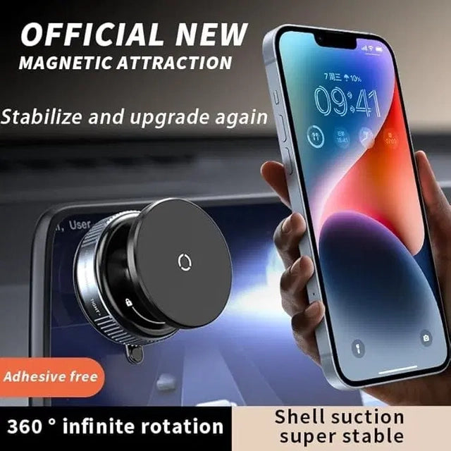 Magnetic Suction Phone Holder — 360° Rotating Universal Mount for Car, Office & Home